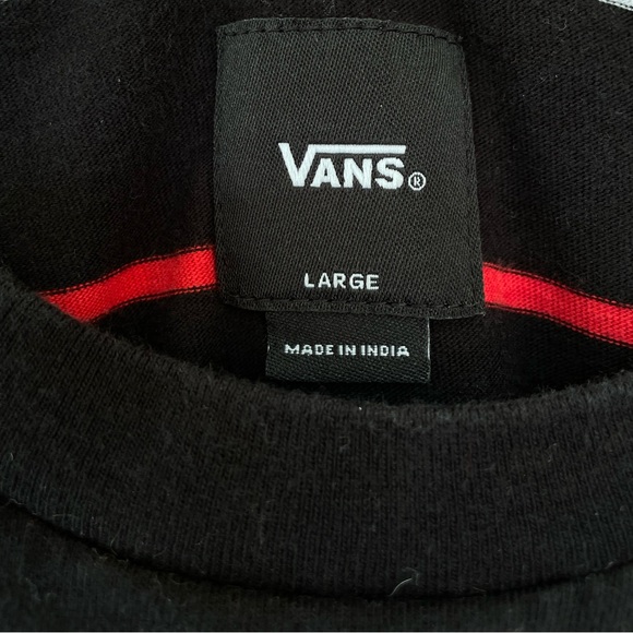 Vans Men’s Bedford Striped Pocket T-Shirt with Black Red White Size L - Picture 6 of 7